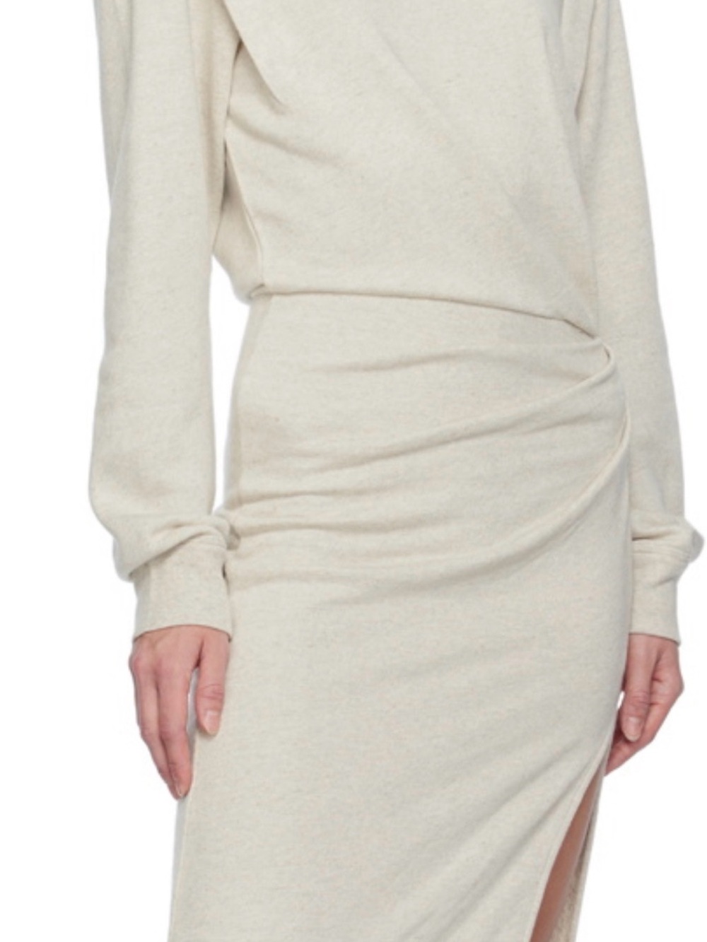 Isabel Marant Etoile Beige Mafalda Midi Dress  size 34 Crew Neck Long Sleeves - Picture 3 of 16